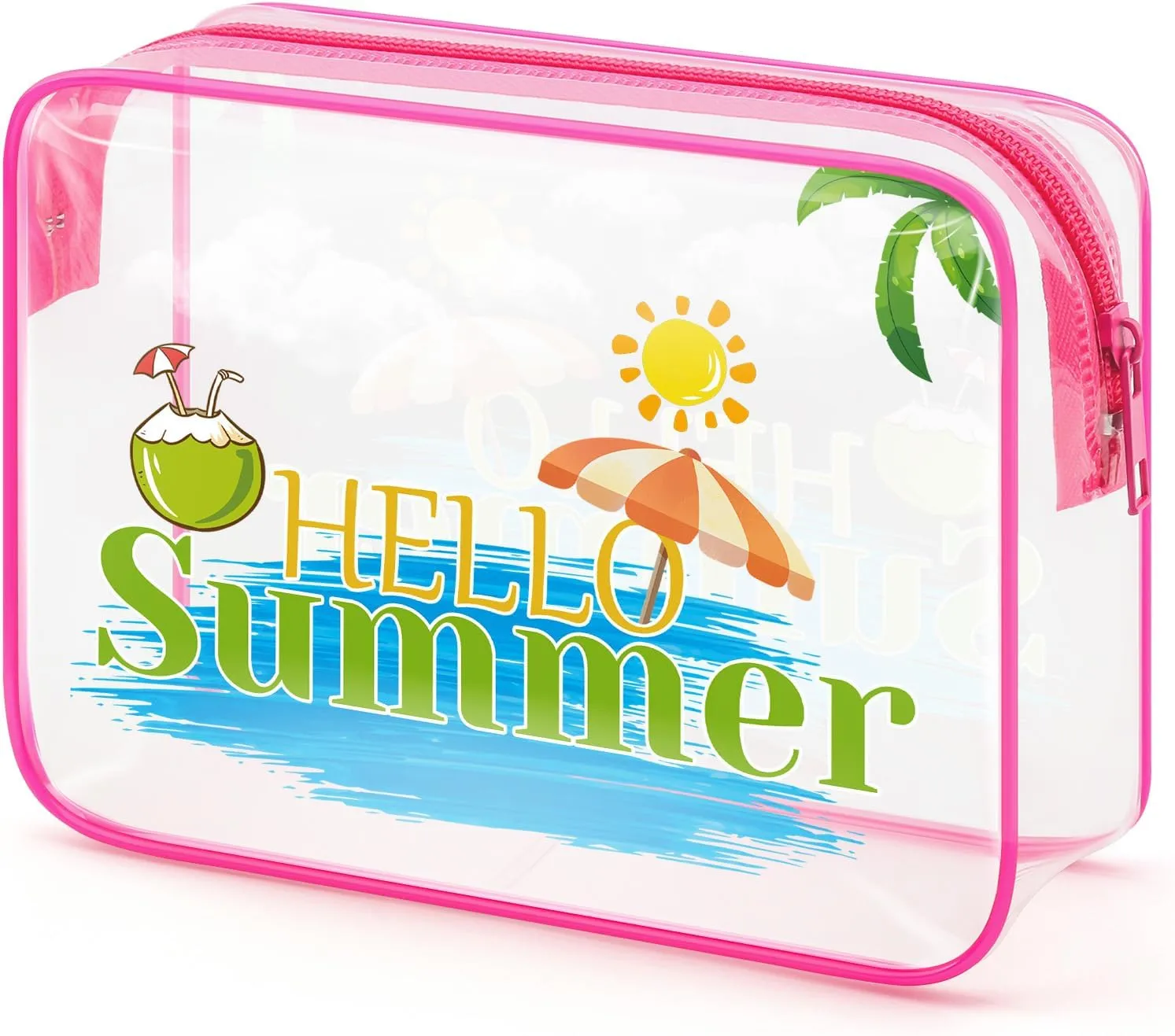 Sfodiary Beach Lover Gifts for Women Beach Theme Makeup Bag Summer Beach Cosmetic Bag Beach Trip Gifts Beach Gifts for Friends Sister Christmas Birthday Gift Funny Vacation Gifts Zipper Travel Pouch