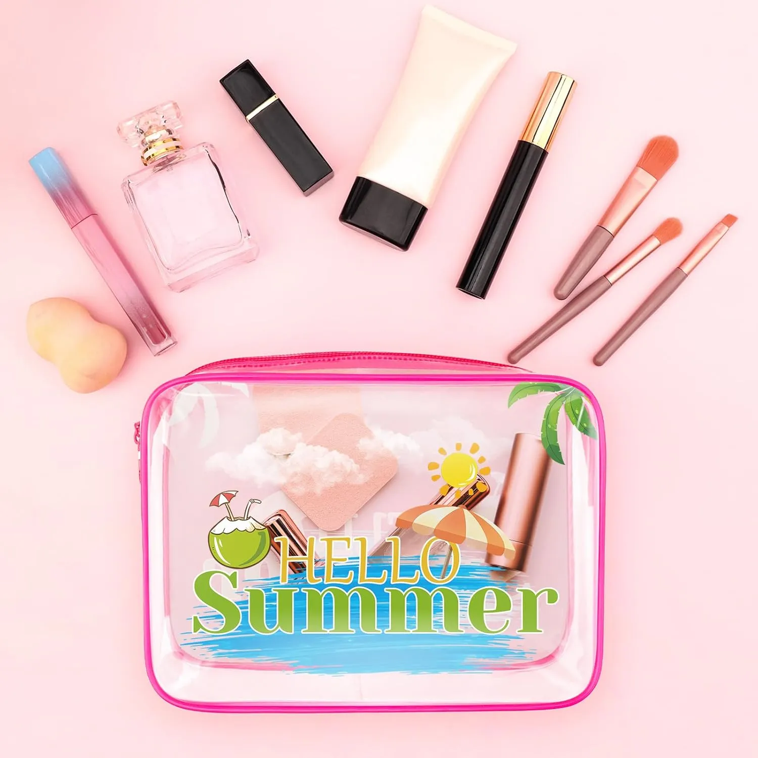 Sfodiary Beach Lover Gifts for Women Beach Theme Makeup Bag Summer Beach Cosmetic Bag Beach Trip Gifts Beach Gifts for Friends Sister Christmas Birthday Gift Funny Vacation Gifts Zipper Travel Pouch