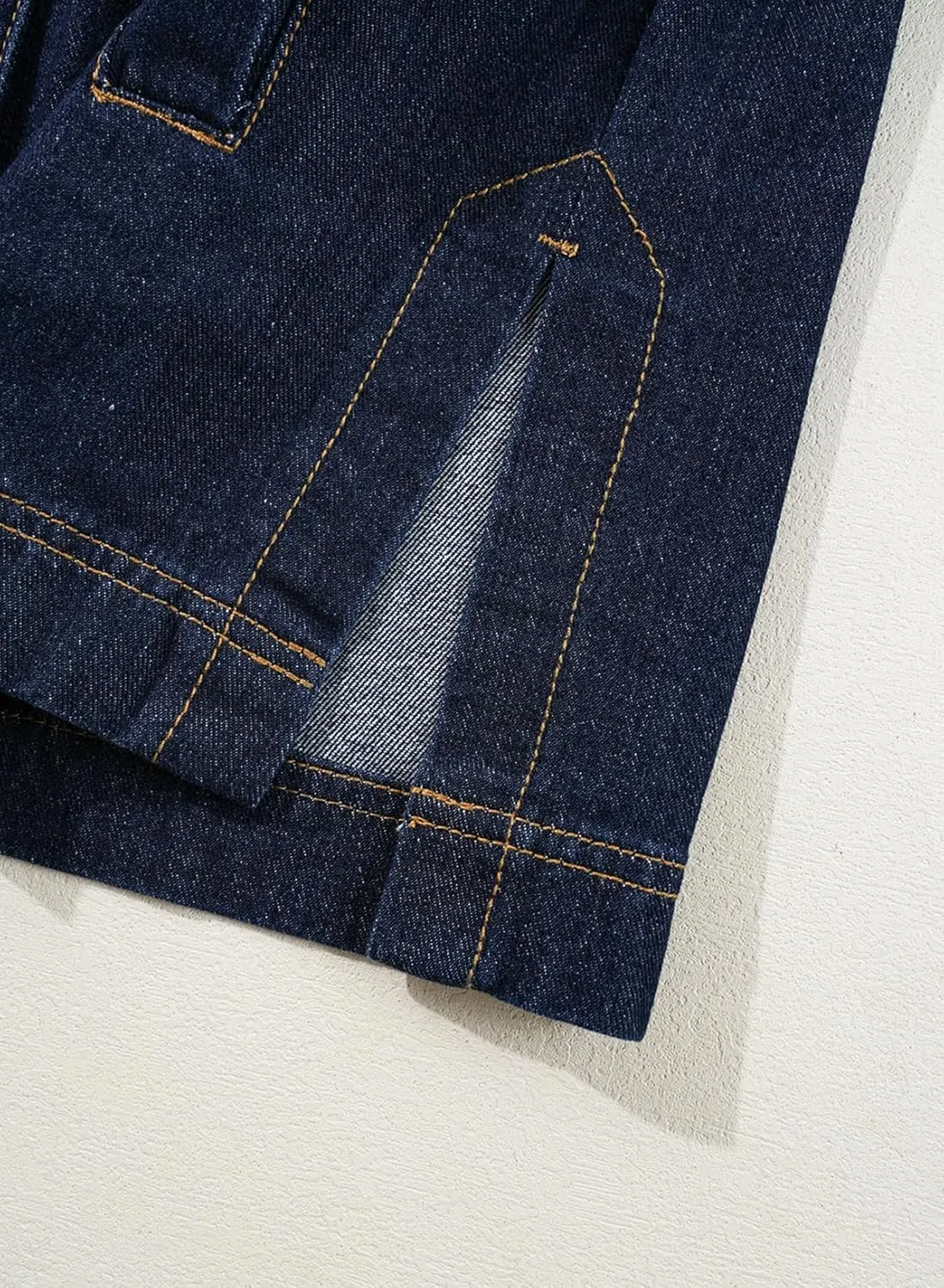 Sidefeel Women's Jean Jacket Oversized Boyfriend Button Up Long Sleeve Split Zimbaplatinum Denim Jackets
