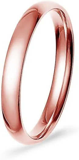 SILVERLINE JEWELRY 3mm Stainless Steel Classic High Polished Comfort Fit Wedding Band Ring, Full & Half Sizes 5-14 | Silver Gold Rose Blue Black Tones