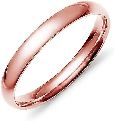 SILVERLINE JEWELRY 3mm Stainless Steel Classic High Polished Comfort Fit Wedding Band Ring, Full & Half Sizes 5-14 | Silver Gold Rose Blue Black Tones