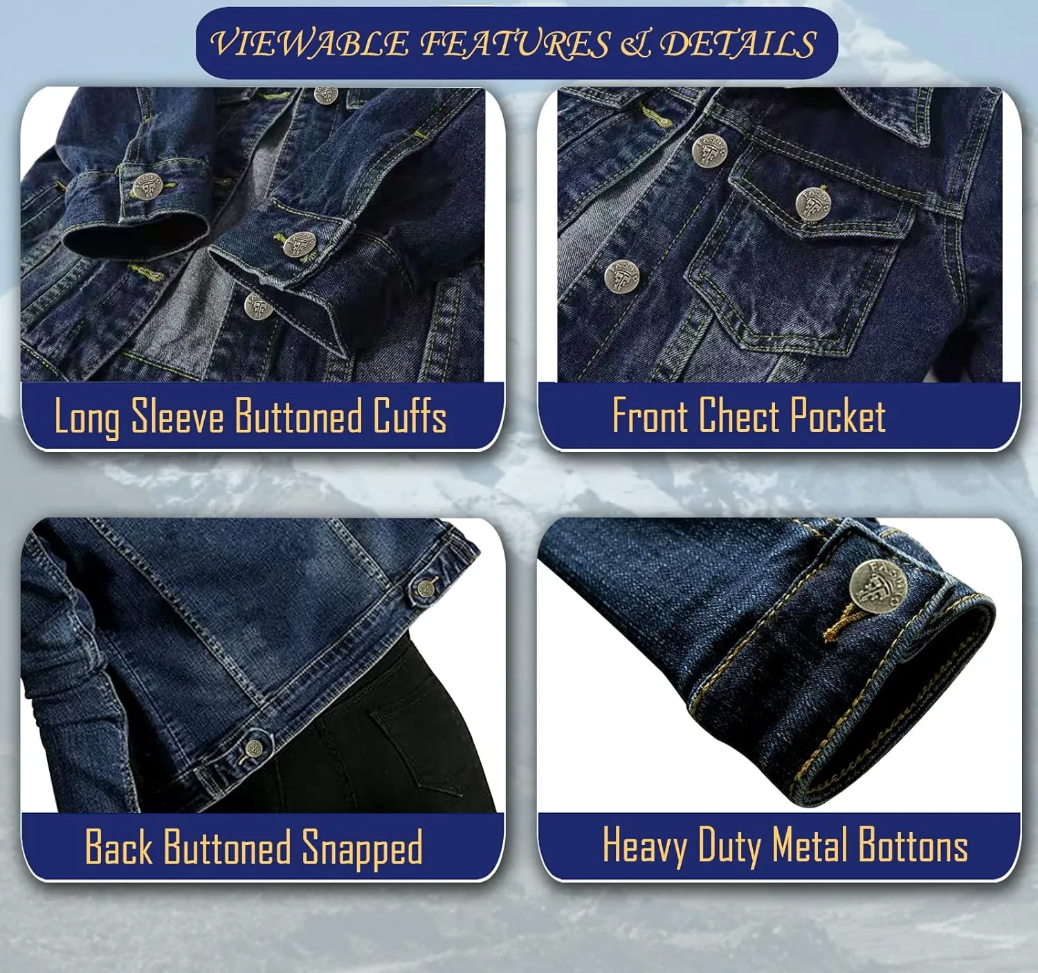 Skylinewears Women's Denim Classic Jackets Long Sleeve Soft Stretch Fit Versatile Button Down Crop Blue Jean Jacket