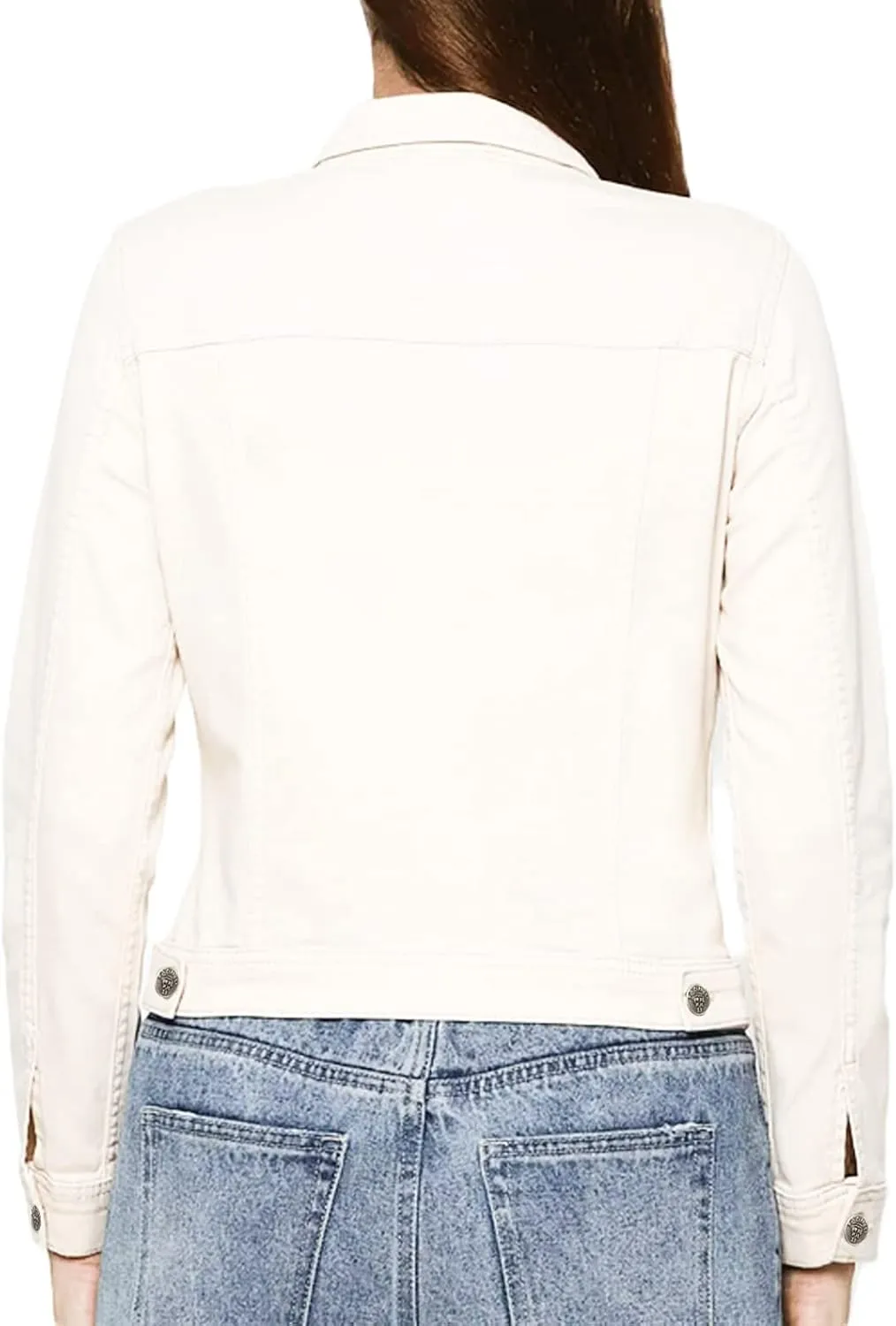 Skylinewears Women's Denim Classic Jackets Long Sleeve Soft Stretch Fit Versatile Button Down Crop Blue Jean Jacket