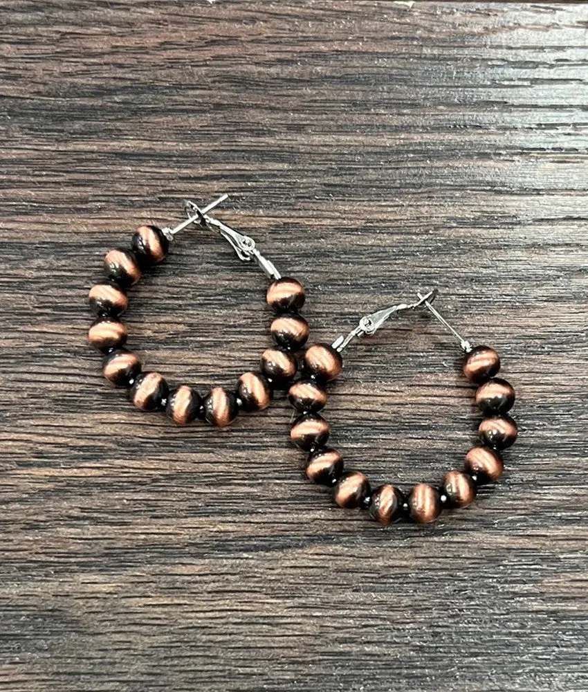Small Copper Navajo Hoop Earrings