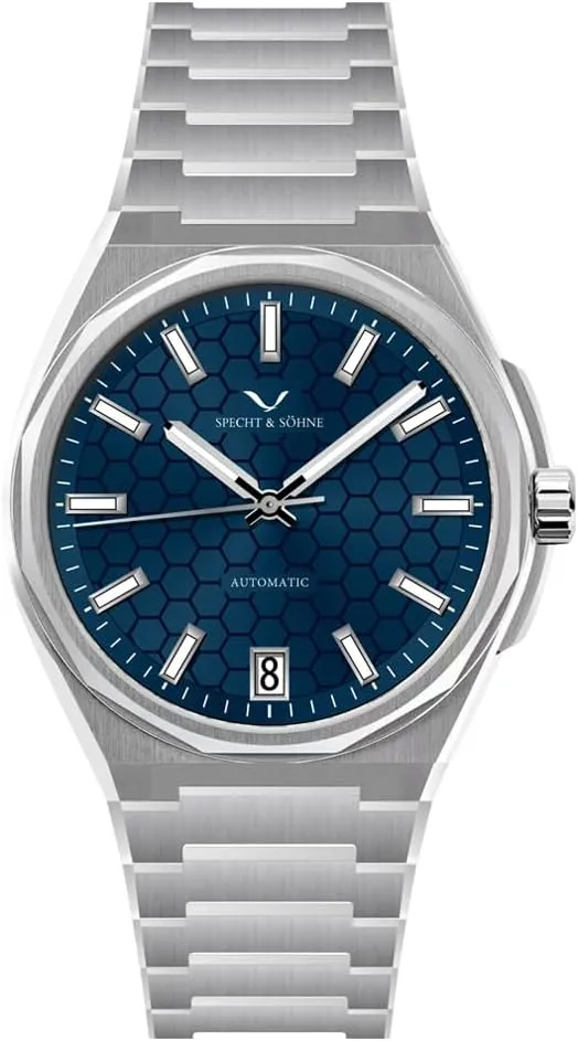 Specht & Shne New 37MM Mens Watches NH35 Mechanical Wrist Watches Honeycomb Dial Stainless Steel Watch Waterproof