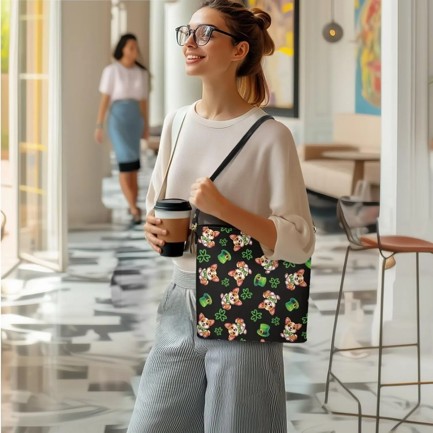 St. Patrick's Day Crossbody Purses Set for Elderly Women Asethetic Leather Shoulder Tote Bag Handbags