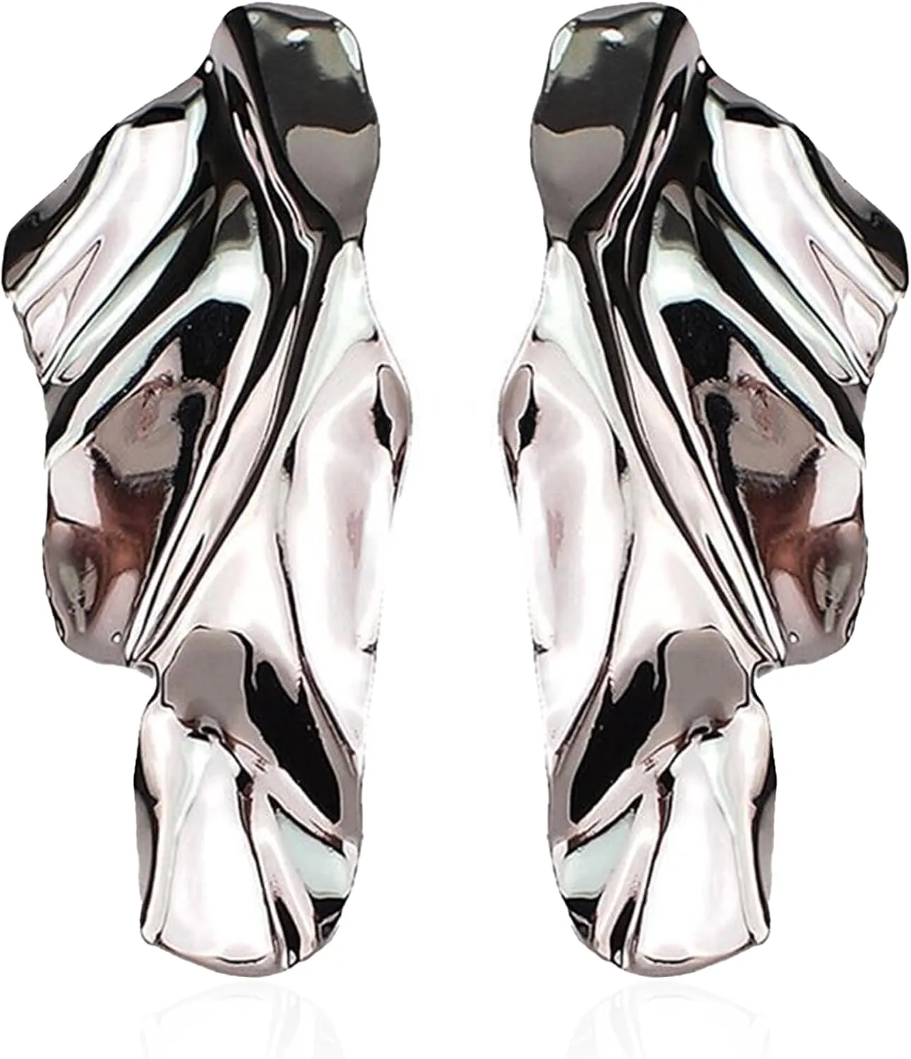 Statement Geometric Texture Earrings for Women Large Fashion Irregular Minimalism Metal Simple Modern Rectangle Large Hypoallergenic Leaf Earrings