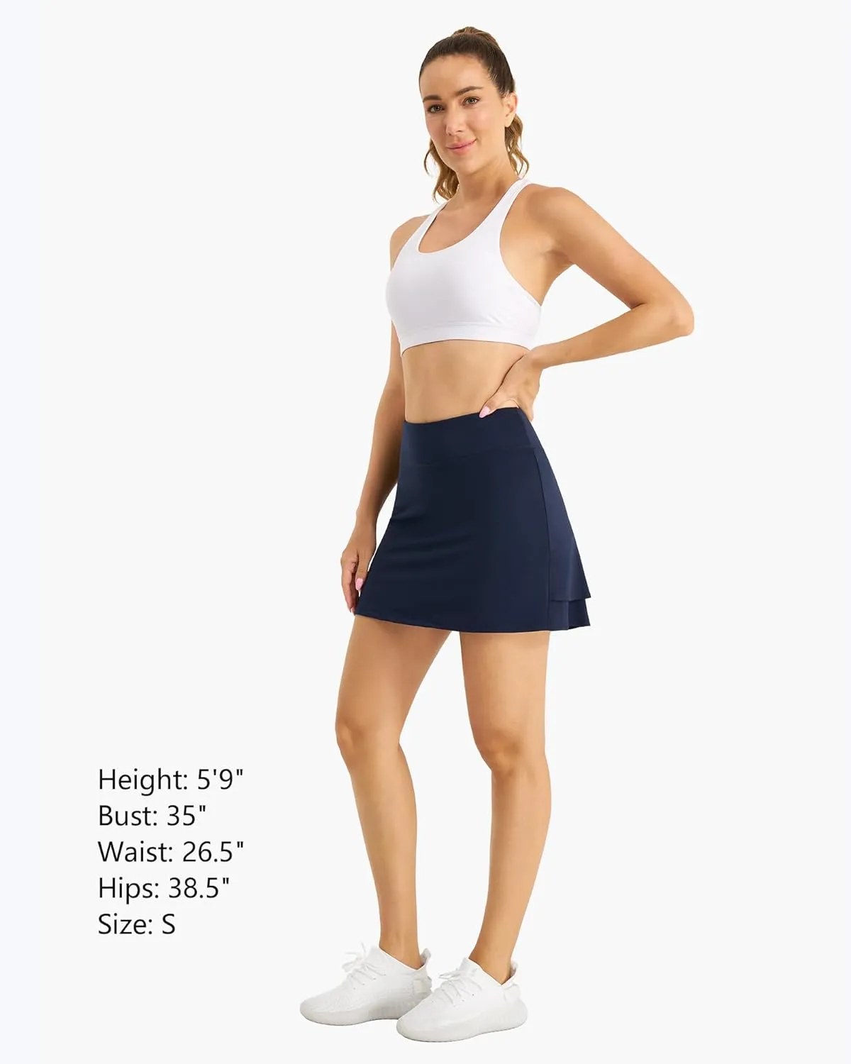 Stelle Women Tennis Skirt Athletic Skort High Waisted Golf Inner Shorts with Pockets Running Sports Pickleball