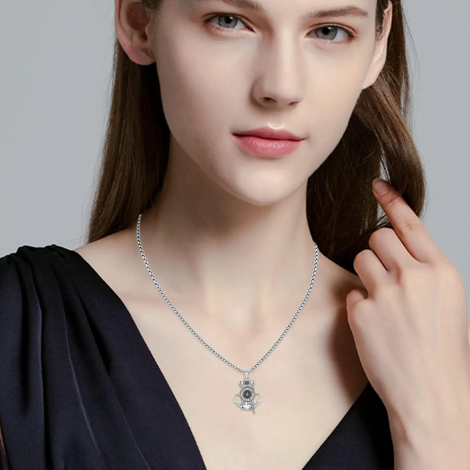 Sterling Silver Nautical Anchor Necklace for Men & Women - Inspirational Jewelry Gifts for Travelers, Graduates & Sailors