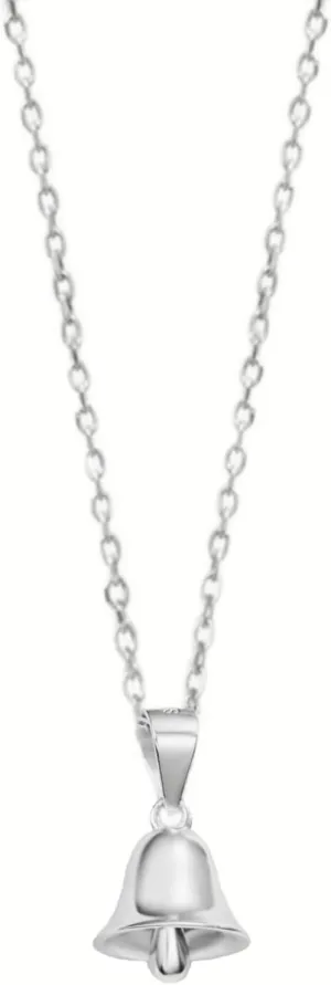 Sterling Silver Shiny 3D Jingle Bell Pendant Charm Belcher Chain Necklace