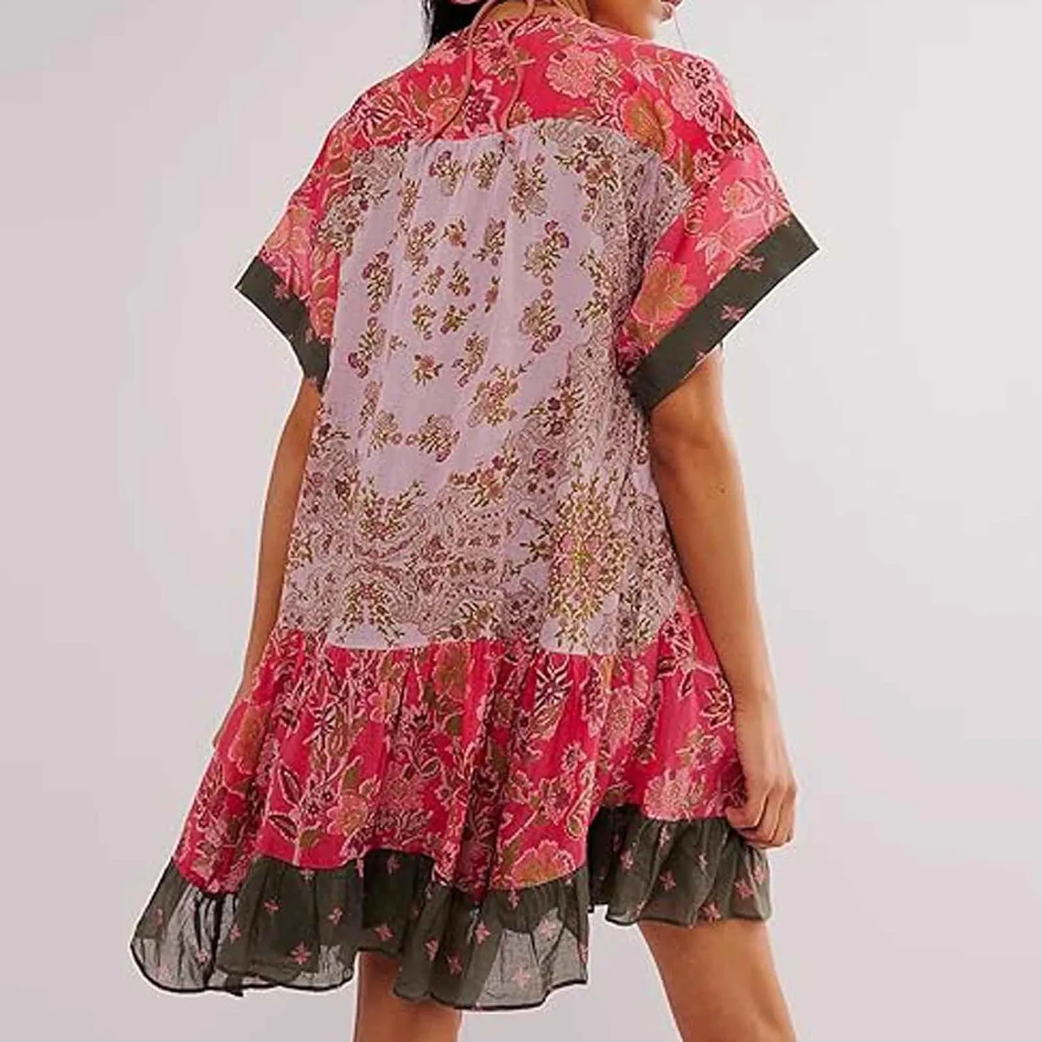 Summer Dresses for Women Hot Short Mini Dress Babydoll Dress Boho Floral Flowy Y2k Mini Sundresses 2025
