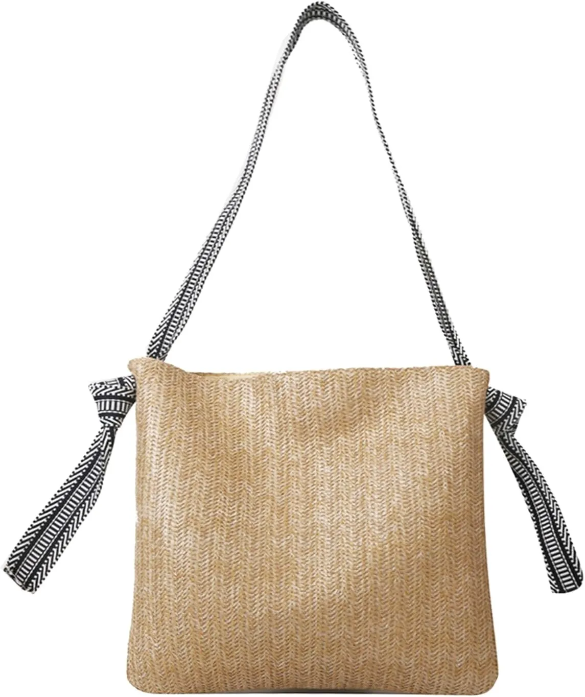 Summer Purses Shoulder Bag Tote Bag For Women Beach Bag Straw Bag,Beach Vacation Essentials Straw Beach Bag (Khaki)