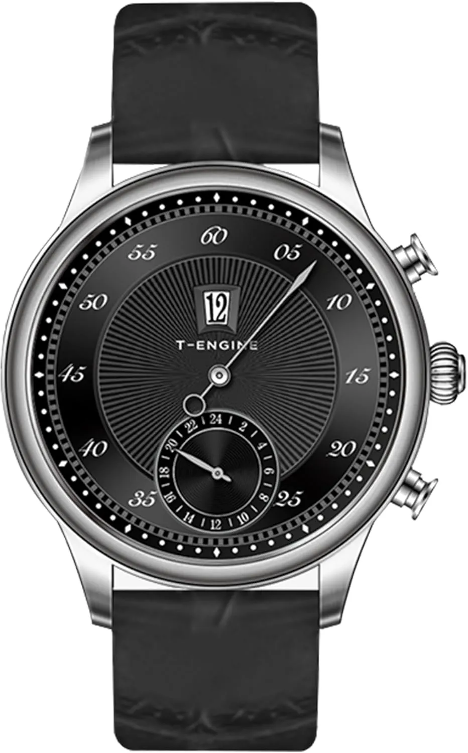 T-ENGINE Watches for Men Quartz 50M Waterproof with Leather Band,Big 43MM Face Mens Watches Business Work Sport Casual Dress Men's Wrist Watches Elegant Gift for Men