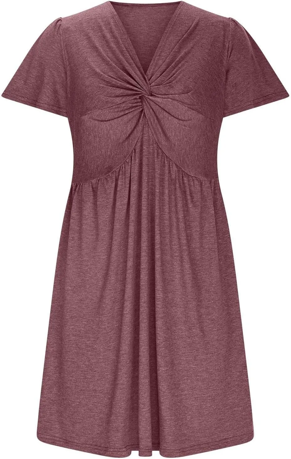 TARIENDY Casual Dresses for Women Summer V Neck Dress Comfy Fit Mini Dress Sexy Short Sleeve Dress Tunic Vacation Outfits