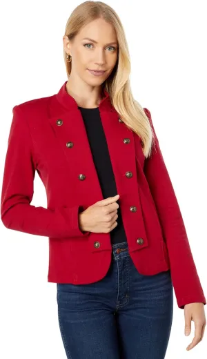 Tommy Hilfiger Women's Casual Blazers Open Front Long Sleeve Band JacketChili Pepper,Large