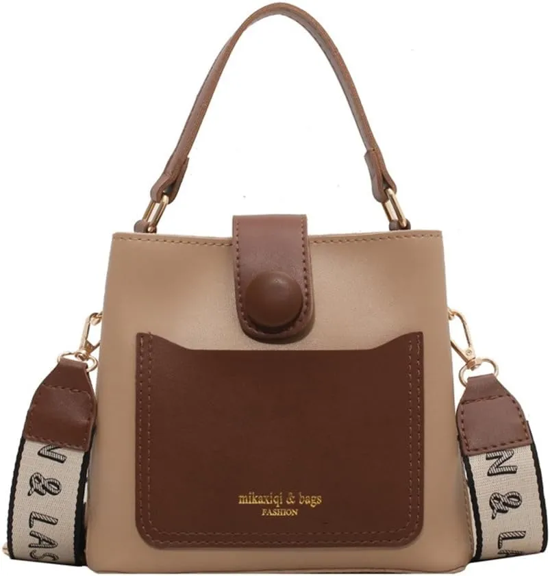 Top Handle Bucket Bag Hobo Bucket Handbag with Guitar Strap Small Crossbody Shoulder Bucket Bags and Purses