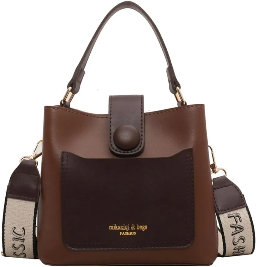 Top Handle Bucket Bag Hobo Bucket Handbag with Guitar Strap Small Crossbody Shoulder Bucket Bags and Purses