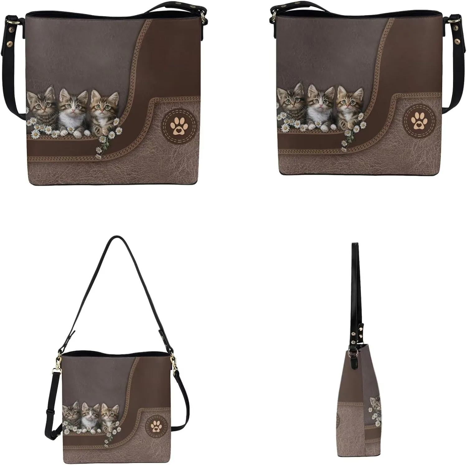 Tote Bags Set 2 Piece Crossbody Bags Shoulder Purses for Women with Adjustable Shoulder Strap Wallet Women Wristlet