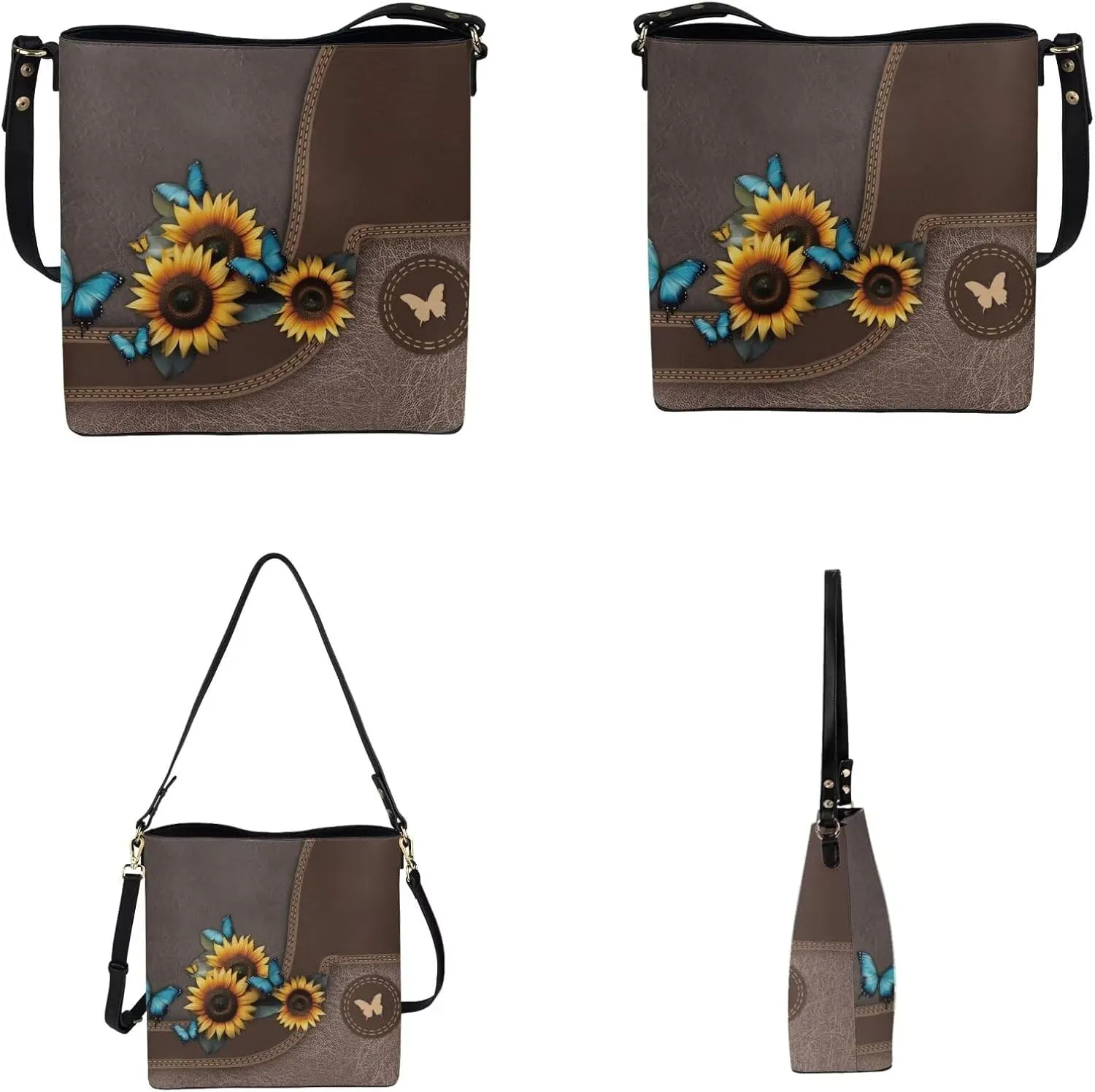 Tote Bags Set 2 Piece Crossbody Bags Shoulder Purses for Women with Adjustable Shoulder Strap Wallet Women Wristlet