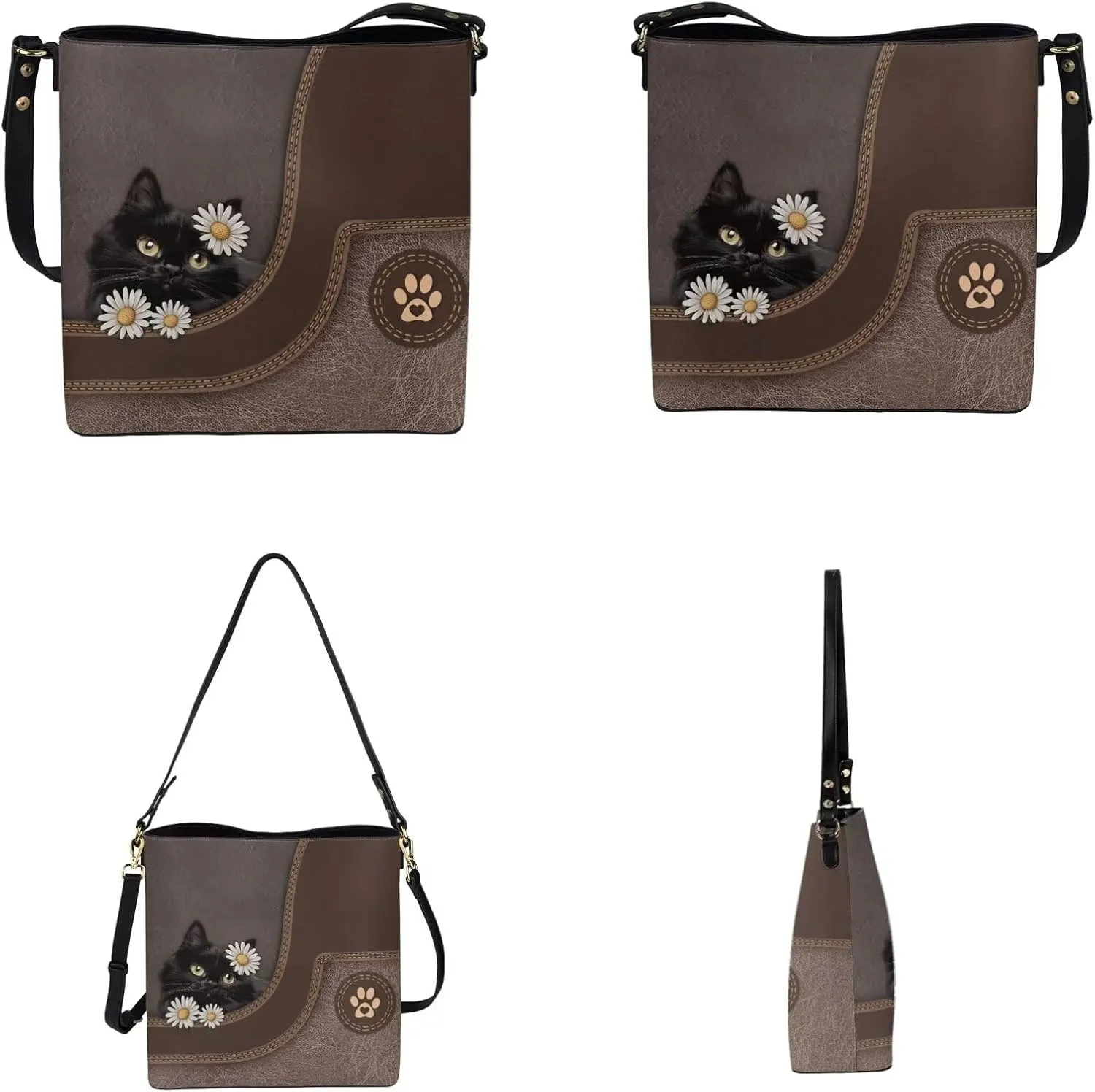 Tote Bags Set 2 Piece Crossbody Bags Shoulder Purses for Women with Adjustable Shoulder Strap Wallet Women Wristlet