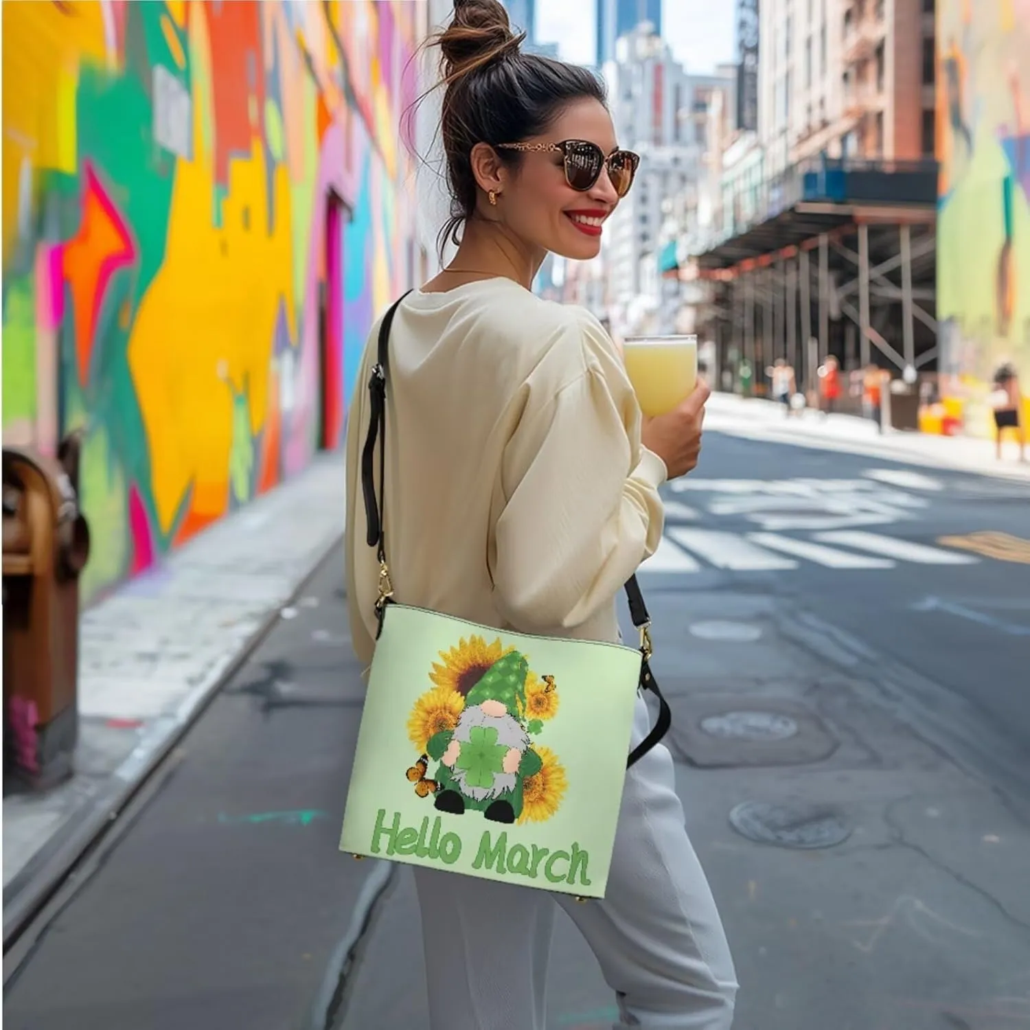 Tote Purse and Wallet Set for Women St. Patrick's Day Leather Shoulder Satchel Handbags