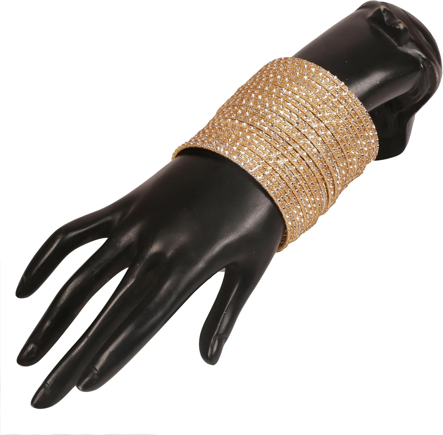 Touchstone Indian Bollywood Gorgeous Handcrafted Hand Saw Peeled Pattern Designer Jewelry Bracelets Bangle in Gold or Copper or Silver Tones for Women.