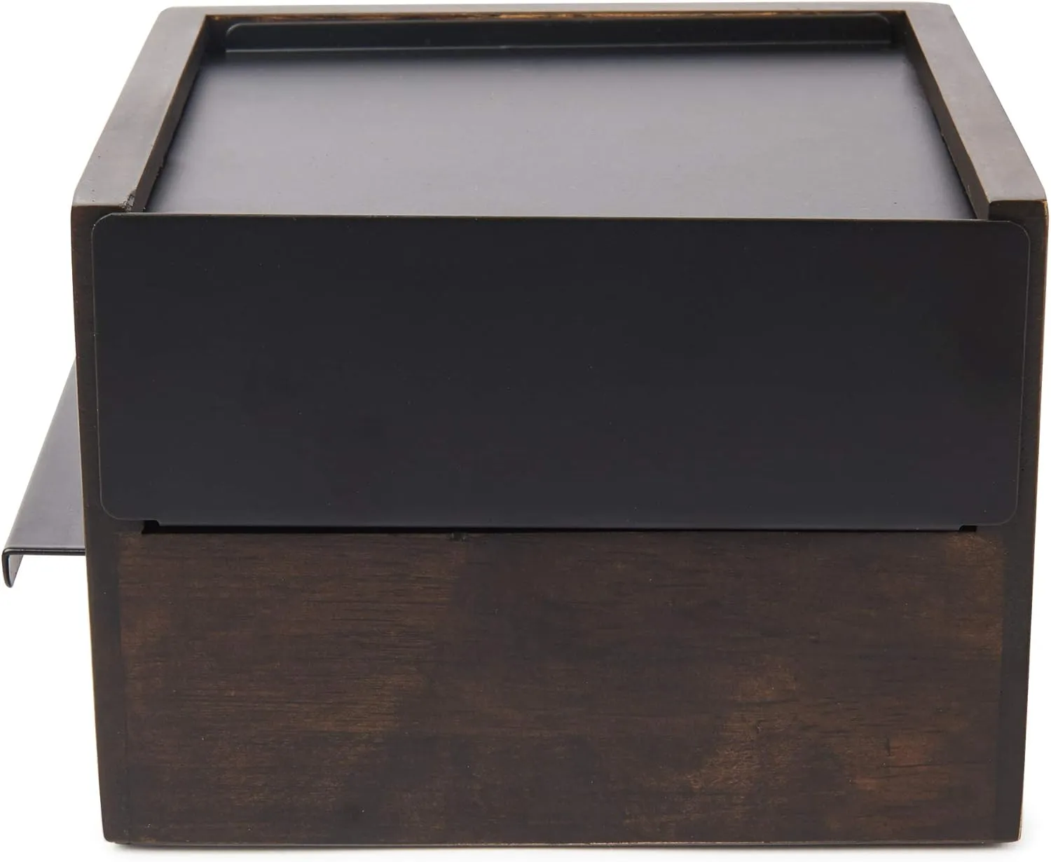 Umbra Mini Stowit Jewelry Box - Modern Keepsake Storage Organizer with Hidden Compartment Drawers for Ring, Bracelet, Watch, Necklace, Earrings, and Accessories,Black/Walnut