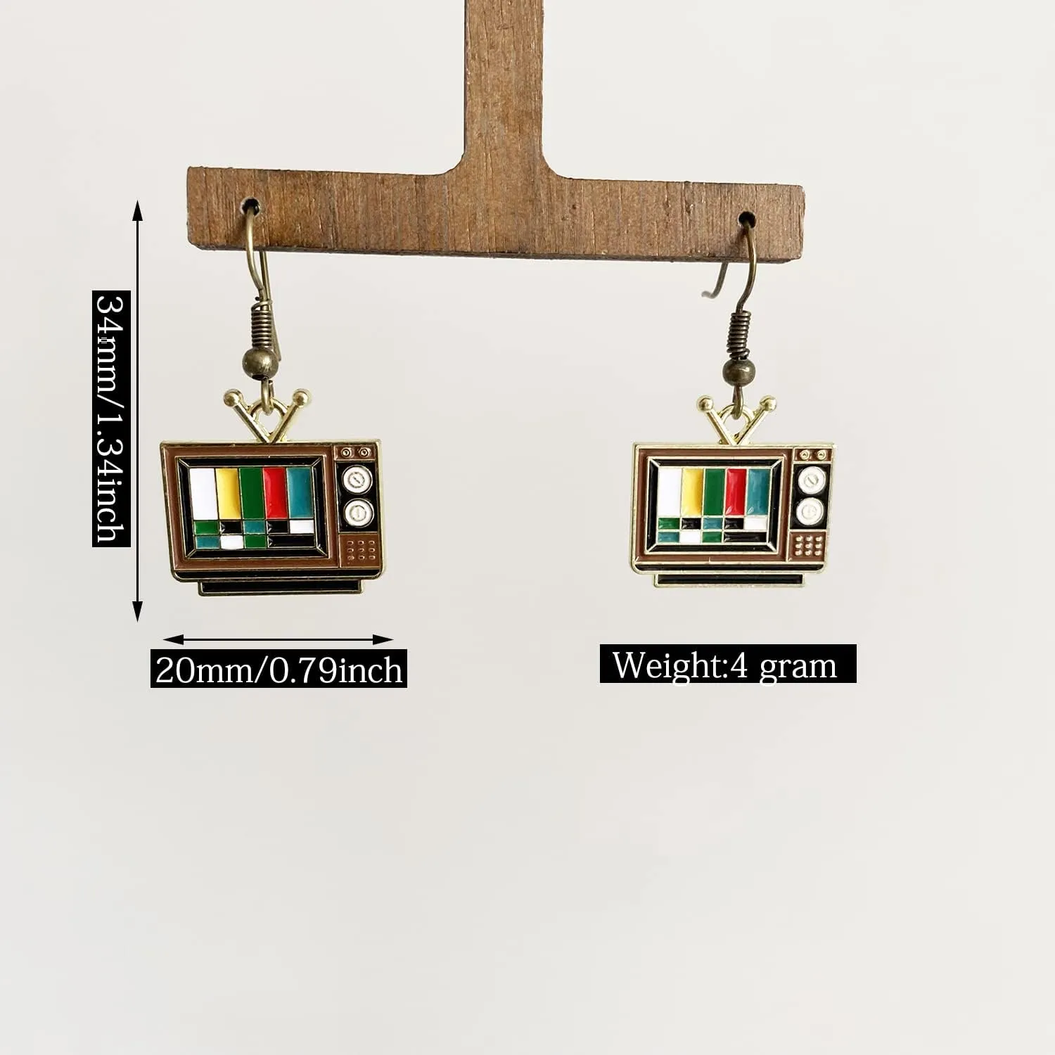 Unique Lightweight Funny Creative Nostalgic 70s 80s 90s Cassette Tape Dangle Drop Earrings Mini Acrylic Vintage Television Dangling Earrings for Women Statement Black Earrings Birthday Gifts