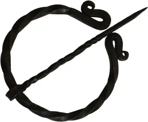 Viking Traders Hand -forged Twisted S shape Brooch with Twisted clock pin Medival design unisex for cloak