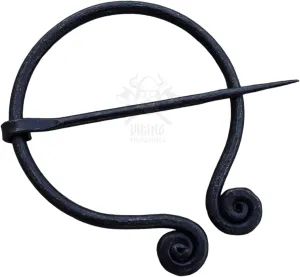 Viking Traders Vintage Cloak Pin Scarf Shawl Buckle Clasp Pin Penannular Brooch for Costume Accessory, Antique Handforged Metal Finish