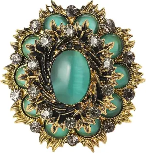 Vintage Brooch Pin for Women Men Baroque Retro Cat Eye Accessories Elegant Austrian Crystal Brooches Dress Coat Sweater Suit Party Wedding Gifts Victorian Bridal Jewelry Decoration