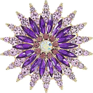 Vintage Crystal Rhinestone Flower Brooch Pins for Women Fashion Snowflake Sunflower Brooches for Dress Suit Hat Accessories broach Jewelry