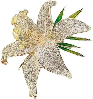 Vintage Rhinestones Lilies Brooches Artistic Lilies Brooch Charm for Women and Girls A Addition to Any Ensembles Lily Brooch