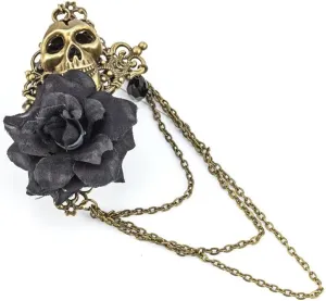 Vintage Skull Rose Tassel Chain Pin Brooch for Men & Women - Punk, Gothic Suit Tie Lapel Pin Clip - Perfect Boyfriend Gifts