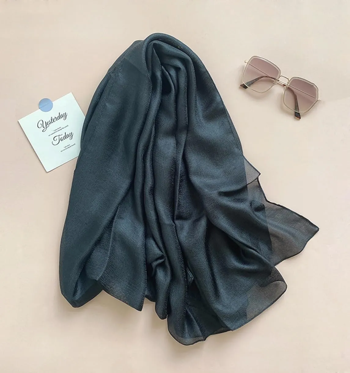 Wander Agio Womens Chiffon Shawl Party Wraps Evening Dress Bridesmaid Long Linen Scarves for Wedding Pearl Gloss Finish