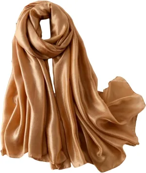 Wander Agio Womens Chiffon Shawl Party Wraps Evening Dress Bridesmaid Long Linen Scarves for Wedding Pearl Gloss Finish