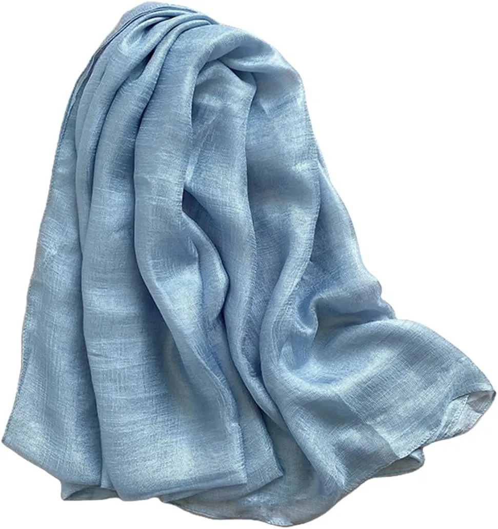 Wander Agio Womens Chiffon Shawl Party Wraps Evening Dress Bridesmaid Long Linen Scarves for Wedding Pearl Gloss Finish