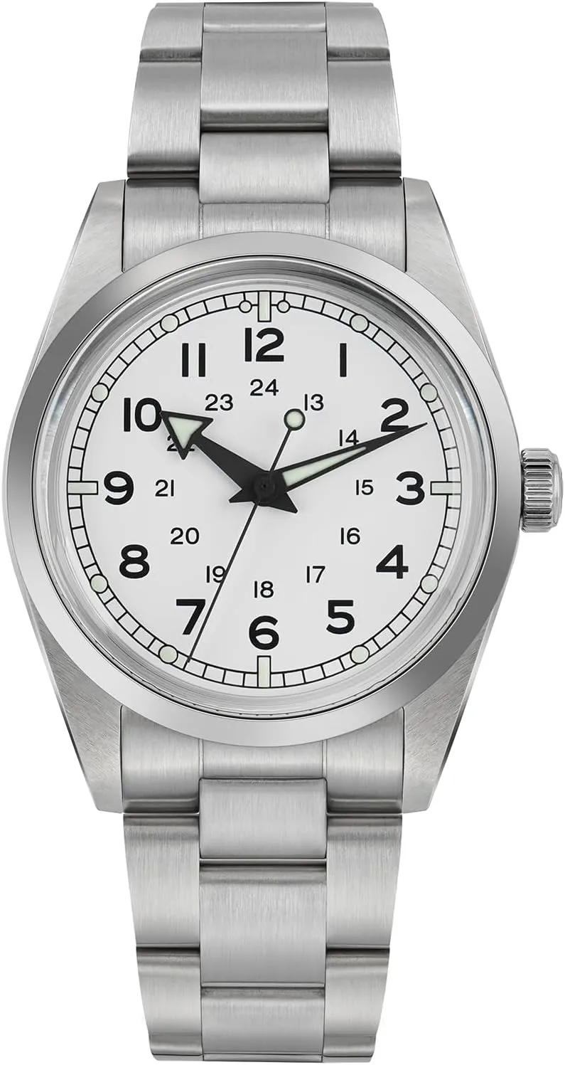 watchdives VH31 Quartz Watch, WD1016 Men Watches 37mm Dial Stainless Steel Wristwatch Luminous Waterproof 100M Sports Watch