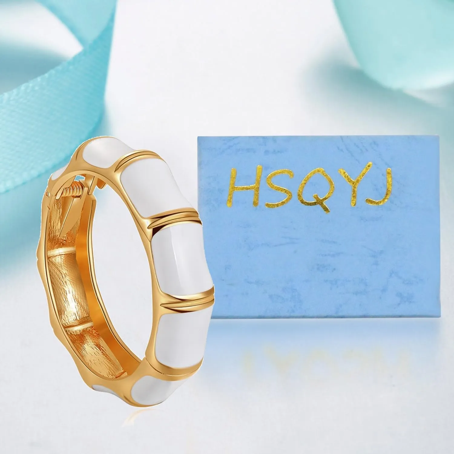 Wide Grooved Crystal Cuff Hinge Bangle Metal Shiny Punk Bracelet Great Polished Fashion Statement Bangles Gold Smooth Bangle Bracelet for Women Fashion Jewelry