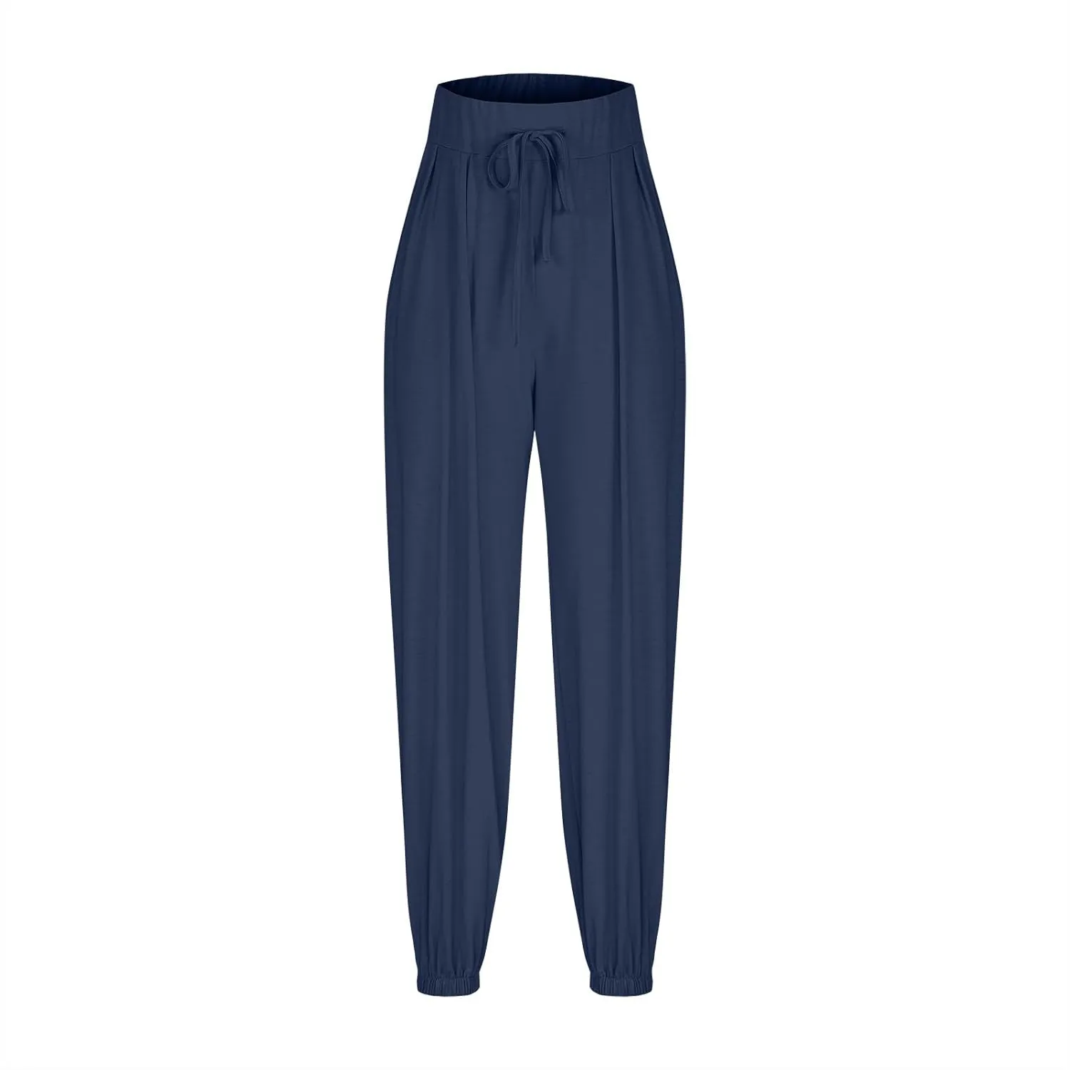 Wide Leg Pants Woman Baggy Lightweight Casual Drawstring Elastic Waisted Palazzo Harem Slacks Clothes Trousers Pockets
