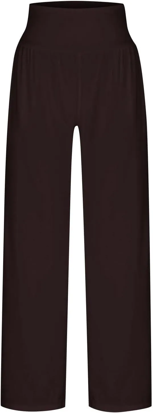 Wide Leg Yoga Pants for Women Casual Cozy Trousers High Waist Stretch Sweatpant Sport Athletic Lounge Pant with Pocket