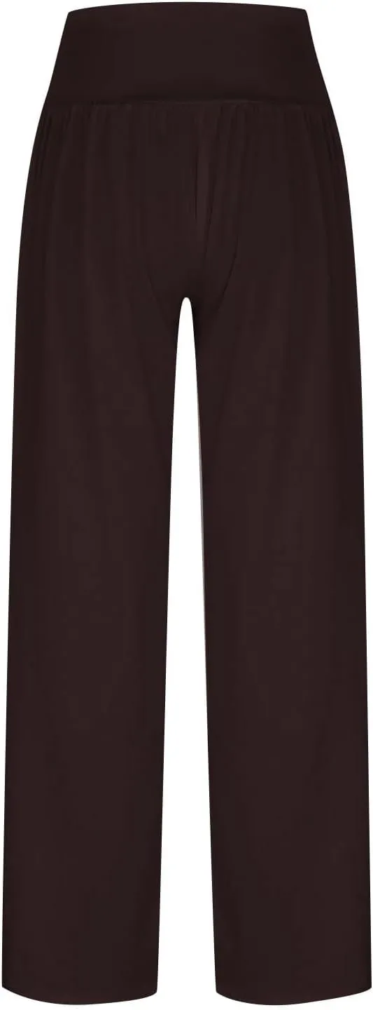 Wide Leg Yoga Pants for Women Casual Cozy Trousers High Waist Stretch Sweatpant Sport Athletic Lounge Pant with Pocket