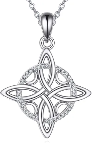 Witches Knot Necklace 925 Sterling Silver Witches Original Amuletos de Proteccion Nudo de Bruja Plata Pendant Jewelry Gifts for Women