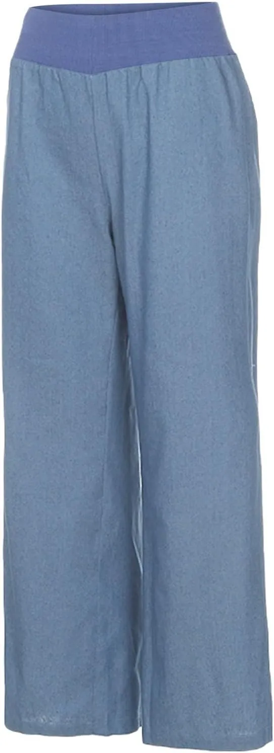 Women High Waist Wide Leg Pants 2024 Fashion Drawstring Elastic Beach Trousers Summer Comfy Straight Leg Long Pants Pockets