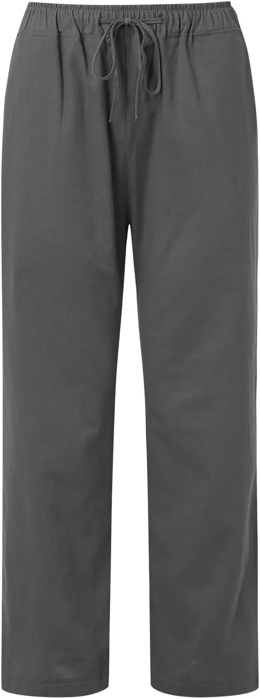 Women High Waist Wide Leg Pants 2024 Fashion Drawstring Elastic Beach Trousers Summer Comfy Straight Leg Long Pants Pockets
