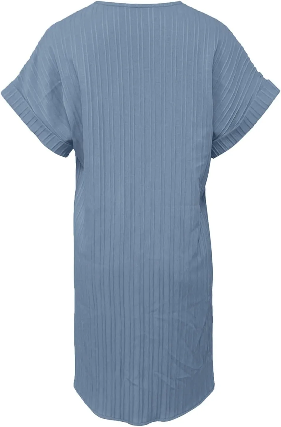 Women's 2025 Summer V Neck Dress Solid Button Down Pullover Short Sleeve Shirts Sundress Beach Travel Vacation Outfits