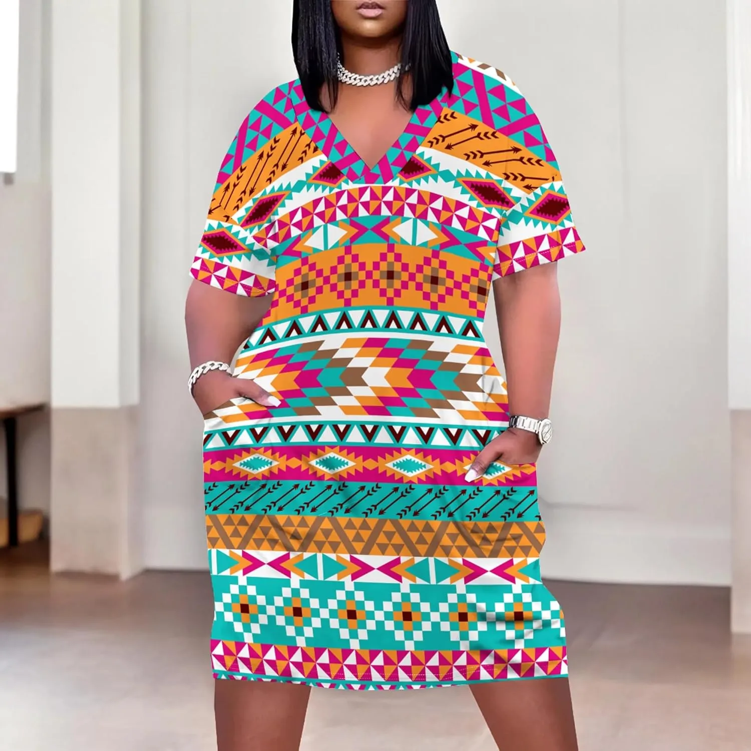 Womens African Dresses Sexy Casual T Shirt Dresses Oversized Baggy Summer Sundress