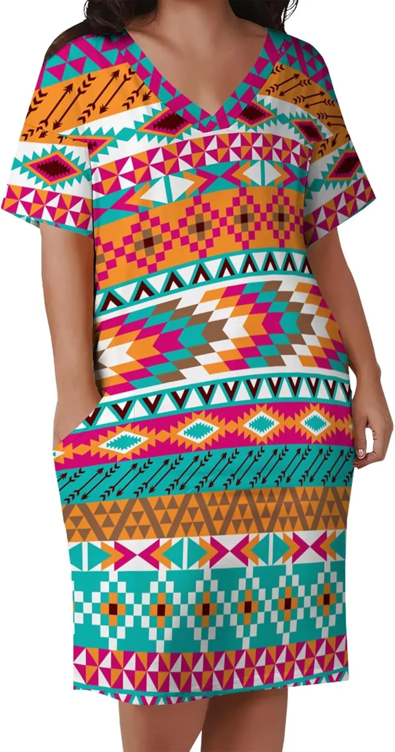 Womens African Dresses Sexy Casual T Shirt Dresses Oversized Baggy Summer Sundress