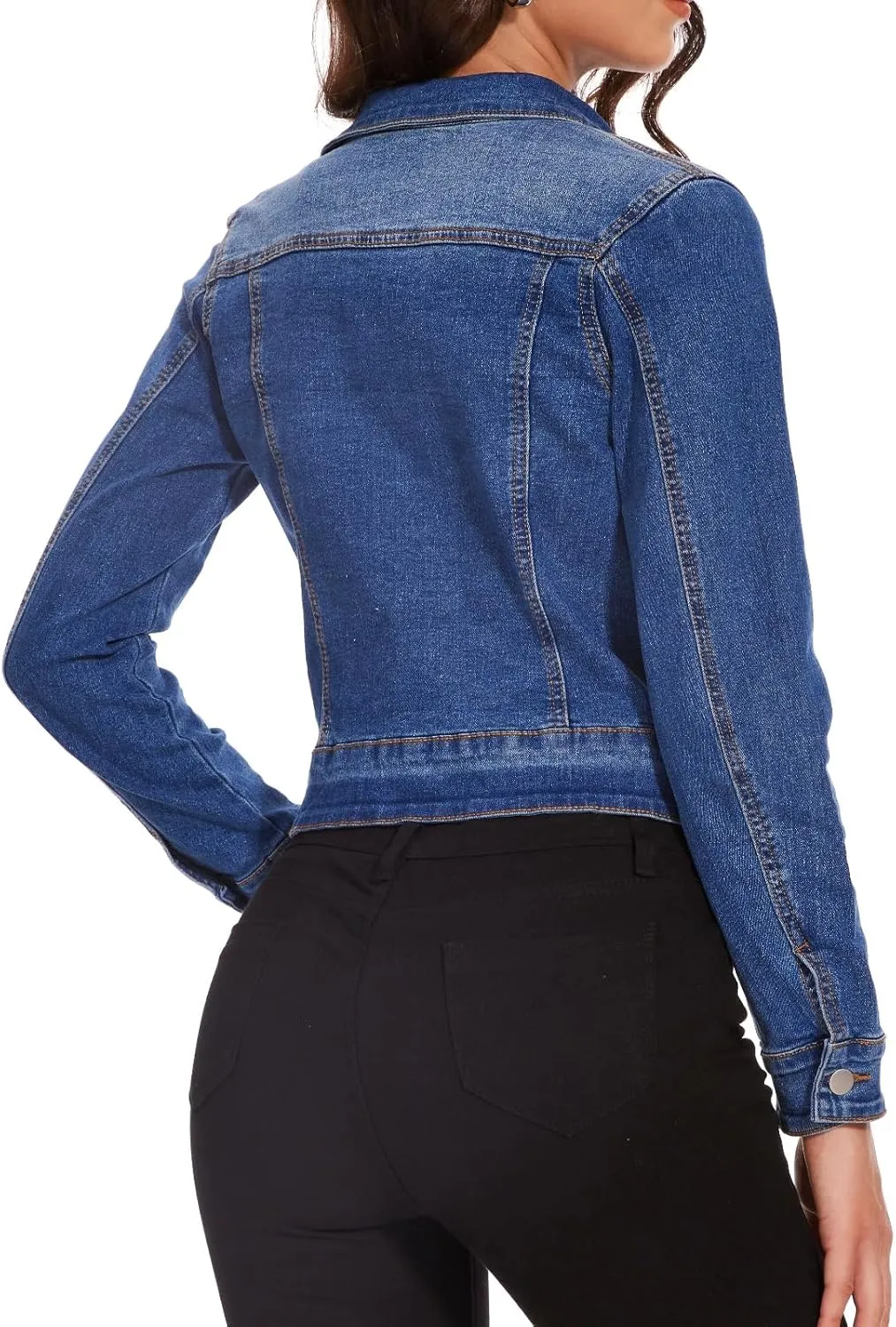 Women's Denim Jackets Zip Up Long Sleeve Basic Trendy Trucker Jackets