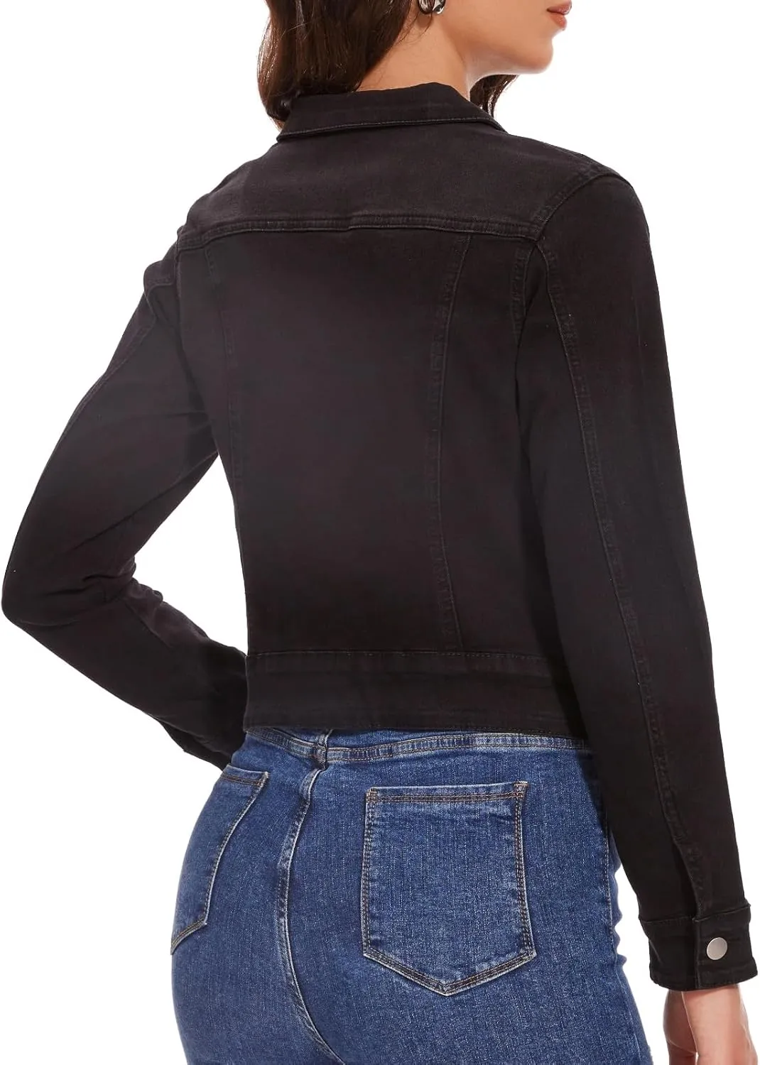Women's Denim Jackets Zip Up Long Sleeve Basic Trendy Trucker Jackets